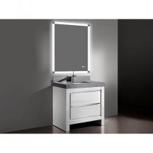 Madeli B999-36-001-WH-BN - Vicenza 36''. White, Free Standing Cabinet, Brushed Nickel , Handle(X1)/Leg Plates (X2),