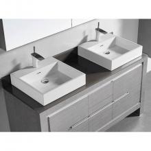 Madeli GTV2207-60-200-SM - 60''W Tempered Glass Top Smoke Grey. 2-Basin Holes No Faucet Hole. W/Backsplash 59-7/8&a