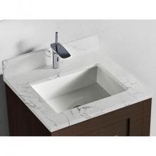 Madeli QST2208-24-110-VG - 24''W X 3/4''H-Quartzstone Top, Silver Grey, Single Faucet Hole.W/Backsplash,