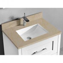 Madeli QST2208-30-110-VG - 30''W X 3/4''H-Quartzstone Top, Silver Grey, Single Faucet Hole.W/Backsplash,