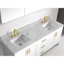 Madeli QST2208-72-230-VG - 72''W X 3/4''H-Quartzstone Top, Silver Grey. 2-Basin Holes, 8'' Wide