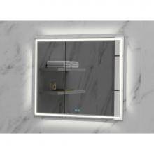 Madeli MC-IL3636R-RM-04-R24-PC - Madeli Illusion Lighted Mirrored Cabinet, Recessed Mount, 36'' x 36'' x 4-3/4&