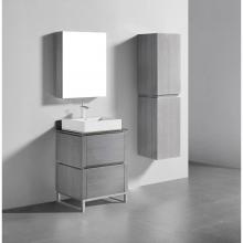 Madeli B600-24-001-LC-AG-PC - Metro 24''. Ash Grey, Free Standing Cabinet, Polished Chrome C-Base (X1), 23-5/8'&a