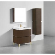 Madeli B600-30-001-LC-WA-PC - Metro 30''. Walnut, Free Standing Cabinet, Polished Chrome C-Base (X1), 29-5/8'&apo