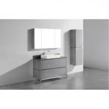 Madeli B600-48C-001-LC-AG-PC - Metro 48''. Ash Grey, Free Standing Cabinet.1-Bowl, Polished Chrome C-Base (X1), 47-5/8&