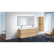 Madeli B600-72D-001-LS-NO-PC - Metro 72D'' Free Standing  Vanity Cabinet in Natural Oak/HW: Polished Chrome(PC)