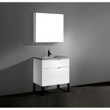 Madeli B200-30-021-LS-GW-PC - Madeli Milano 30'' Free Standing Vanity Cabinet Glossy White/HW: Polished Chrome(PC)