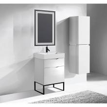 Madeli B200-24-021-LC-GW-PC - Madeli Milano 24'' Free Standing Vanity Cabinet Glossy White/HW: Polished Chrome(PC)