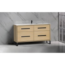 Madeli B460-60C-001-LS-NO-NP-PC - Pinnacle  60C'' Free Standing Vanity Cabinet in Natural Oak/HW:  Polished Chrome(PC)