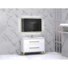Madeli B460-48C-001-LS-WH-HP-PC - Pinnacle  48C'' Free Standing Vanity Cabinet in White/HW:  Polished Chrome(PC)