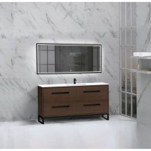 Madeli B460-60C-001-LC-WA-HP-PC - Pinnacle  60C'' Free Standing Vanity Cabinet in Walnut/HW:  Polished Chrome(PC)