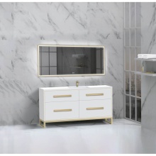 Madeli B460-60C-001-LC-WH-NP-PC - Pinnacle  60C'' Free Standing Vanity Cabinet in White/HW:  Polished Chrome(PC)