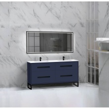 Madeli B460-60D-001-LC-SA-HP-PC - Pinnacle  60D'' Free Standing Vanity Cabinet in Sapphire/HW:  Polished Chrome(PC)