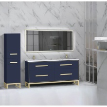 Madeli B460-72D-001-LC-SA-NP-PC - Pinnacle  72D'' Free Standing Vanity Cabinet in Sapphire/HW:  Polished Chrome(PC)