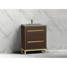 Madeli B460-24-001-LC-WA-NP-PC - Pinnacle  24'' Free Standing Vanity Cabinet in Walnut/HW:  Polished Chrome(PC)
