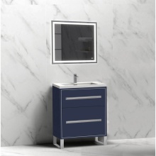 Madeli B460-24-001-LS-SA-NP-PC - Pinnacle  24'' Free Standing Vanity Cabinet in Sapphire/HW:  Polished Chrome(PC)