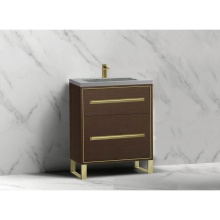 Madeli B460-24-001-LS-WA-NP-PC - Pinnacle  24'' Free Standing Vanity Cabinet in Walnut/HW:  Polished Chrome(PC)