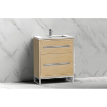 Madeli B460-24-001-LC-NO-NP-PC - Pinnacle  24'' Free Standing Vanity Cabinet in Natural Oak/HW:  Polished Chrome(PC)