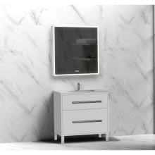 Madeli B460-30-001-LL-WH-HP-PC - Pinnacle  30'' Free Standing Vanity Cabinet in White/HW:  Polished Chrome(PC)