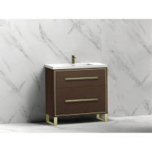 Madeli B460-30-001-LS-WA-HP-PC - Pinnacle  30'' Free Standing Vanity Cabinet in Walnut/HW:  Polished Chrome(PC)