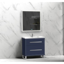 Madeli B460-30-001-LS-SA-HP-PC - Pinnacle  30'' Free Standing Vanity Cabinet in Sapphire/HW:  Polished Chrome(PC)