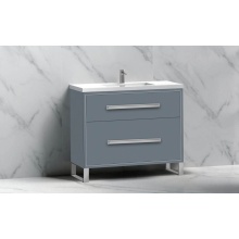 Madeli B460-36-001-LS-TG-NP-PC - Pinnacle  36'' Free Standing Vanity Cabinet in Studio Grey/HW:  Polished Chrome(PC)