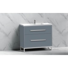 Madeli B460-36-001-LC-TG-NP-PC - Pinnacle  36'' Free Standing Vanity Cabinet in Studio Grey/HW:  Polished Chrome(PC)