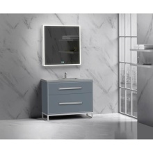 Madeli B460-42-001-LC-TG-NP-PC - Pinnacle  42'' Free Standing Vanity Cabinet in Studio Grey/HW:  Polished Chrome(PC)