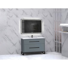 Madeli B460-48C-001-LC-TG-HP-PC - Pinnacle  48C'' Free Standing Vanity Cabinet in Studio Grey/HW:  Polished Chrome(PC)