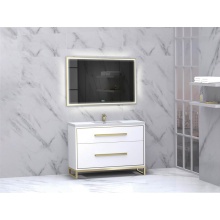 Madeli B460-48C-001-LC-WH-NP-PC - Pinnacle  48C'' Free Standing Vanity Cabinet in White/HW:  Polished Chrome(PC)