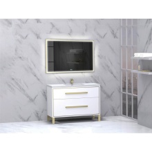 Madeli B460-48C-001-LL-WH-HP-PC - Pinnacle  48C'' Free Standing Vanity Cabinet in White/HW:  Polished Chrome(PC)