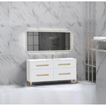 Madeli B460-60C-001-LS-WH-NP-PC - Pinnacle  60C'' Free Standing Vanity Cabinet in White/HW:  Polished Chrome(PC)