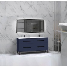 Madeli B460-60D-001-LL-SA-NP-PC - Pinnacle  60D'' Free Standing Vanity Cabinet in Sapphire/HW:  Polished Chrome(PC)