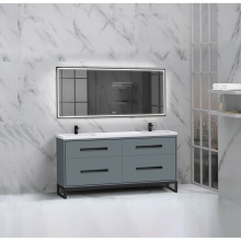 Madeli B460-72D-001-LC-TG-HP-PC - Pinnacle  72D'' Free Standing Vanity Cabinet in Studio Grey/HW:  Polished Chrome(PC)