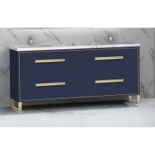 Madeli B460-72D-001-LS-SA-HP-PC - Pinnacle  72D'' Free Standing Vanity Cabinet in Sapphire/HW:  Polished Chrome(PC)
