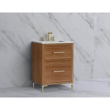 Madeli B465-24-001-LY-NW-HY-PC - Profile 24'' Free standing Vanity Cabinet in Natural Walnut/HW: Polished Chrome(PC)