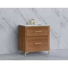 Madeli B465-30-001-LY-NW-HY-PC - Profile 30'' Free standing Vanity Cabinet in Natural Walnut/HW: Polished Chrome(PC)