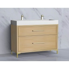 Madeli B465-48D-001-LY-NO-HY-PC - Profile 48D'' Free standing Vanity Cabinet in Natural Oak/HW: Polished Chrome(PC)
