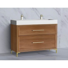 Madeli B465-48C-001-LY-NW-HY-BN - Profile 48C'' Free standing Vanity Cabinet in Natural Walnut/HW: Brushed Nickel(BN)