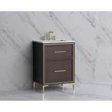 Madeli B465-24-001-LY-WA-HY-PC - Profile 24'' Free standing Vanity Cabinet in Walnut/HW: Polished Chrome(PC)
