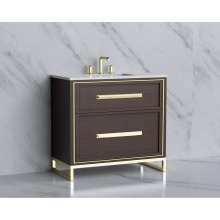 Madeli B465-36-001-LC-WA-HP-PC - Profile 36'' Free standing Vanity Cabinet in Walnut/HW: Polished Chrome(PC)