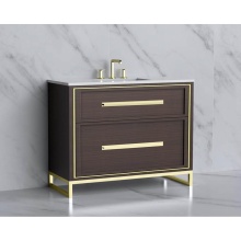 Madeli B465-42-001-LC-WA-HP-PC - Profile 42'' Free standing Vanity Cabinet in Walnut/HW: Polished Chrome(PC)