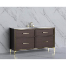 Madeli B465-60C-001-LY-WA-HY-PC - Profile 60C'' Free standing Vanity Cabinet in Walnut/HW: Polished Chrome(PC)