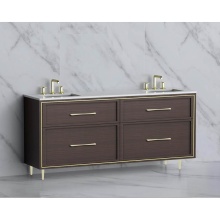 Madeli B465-72D-001-LR-WA-HR-PC - Profile 72'' Free standing Vanity Cabinet in Walnut/HW: Polished Chrome(PC)