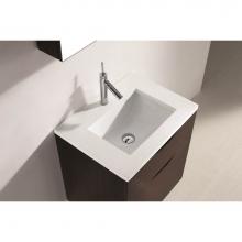 Madeli QSA1812-24-110-WH - Quartzstone Countertop,  24'' x 18'' x 3/4'', Single Faucet Hole in
