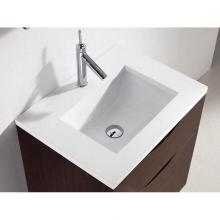 Madeli QSA1812-24-110-WH - Madeli Quartzstone Countertop,  24'' x 18'' x 3/4'', Single Faucet H