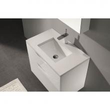 Madeli QSA1812-30-110-WH - Madeli Quartzstone Countertop,  30'' x 18'' x 3/4'', Single Faucet H