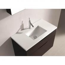 Madeli QSA1812-36-110-WH - Madeli Quartzstone Countertop,  36'' x 18'' x 3/4'', Single Faucet H