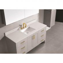 Madeli QSA1812-60-110-WH - Madeli Quartzstone Countertop,  60'' x 18'' x 3/4'', Single Basin,