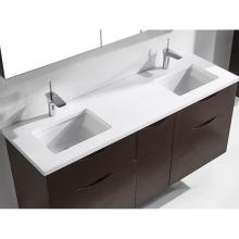 Madeli QSA1812-60-210-WH - Quartzstone Countertop,  60'' x 18'' x 3/4'', Double Basin,  Single